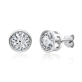 Moissanite Sterling Silver Stud Earrings